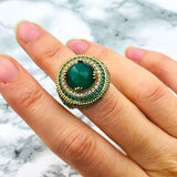 Istanbul Jewelry | Malachite Ottoman Style Silver Jewelry Set - TryAladdin