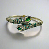 Istanbul Jewelry | Handmade Emerald Stone Ottoman Silver Bracelet - TryAladdin