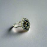 Istanbul Jewelry | Sapphire Marquise Ottoman Style Handmade Silver Ring - TryAladdin