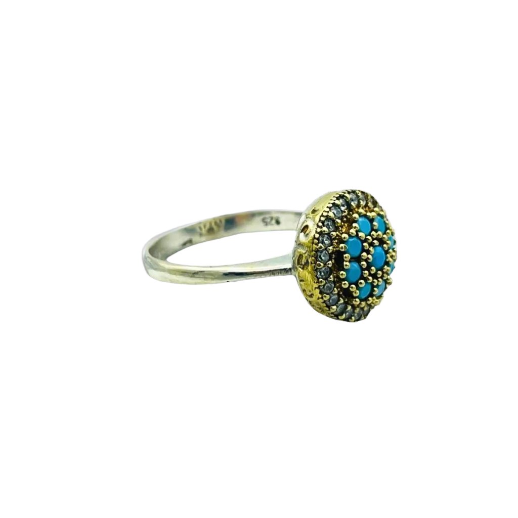 Istanbul Jewelry | Turquoise Ottoman Style Handmade Silver Ring - TryAladdin