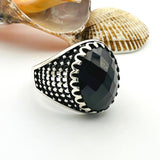 Men's Handmade Silver Onyx Ring - TryAladdin