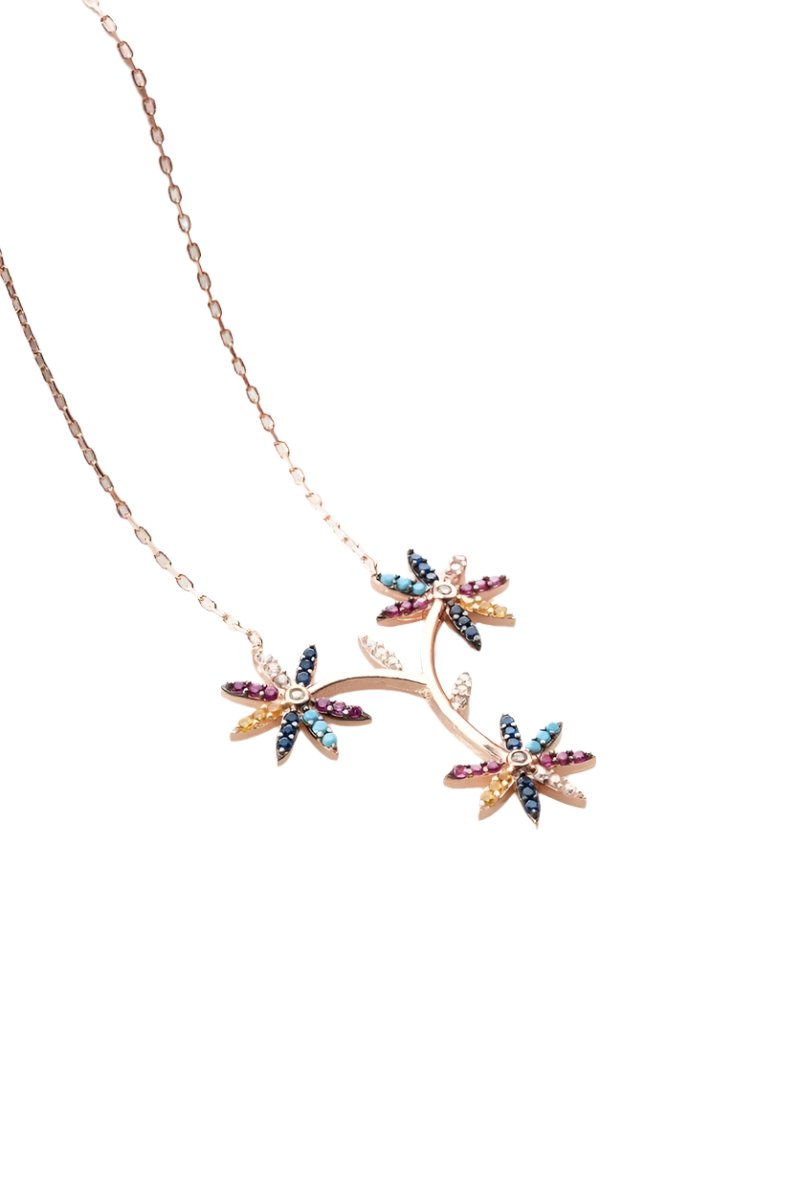 Nereze | Mix Stone 3 - Piece Wildflower Necklace - TryAladdin