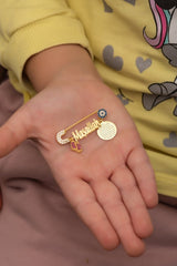 Nereze | Islamic Motivated Mashallah with Nazar Evil Eye Detail Pink Pedicure Baby Pin - TryAladdin