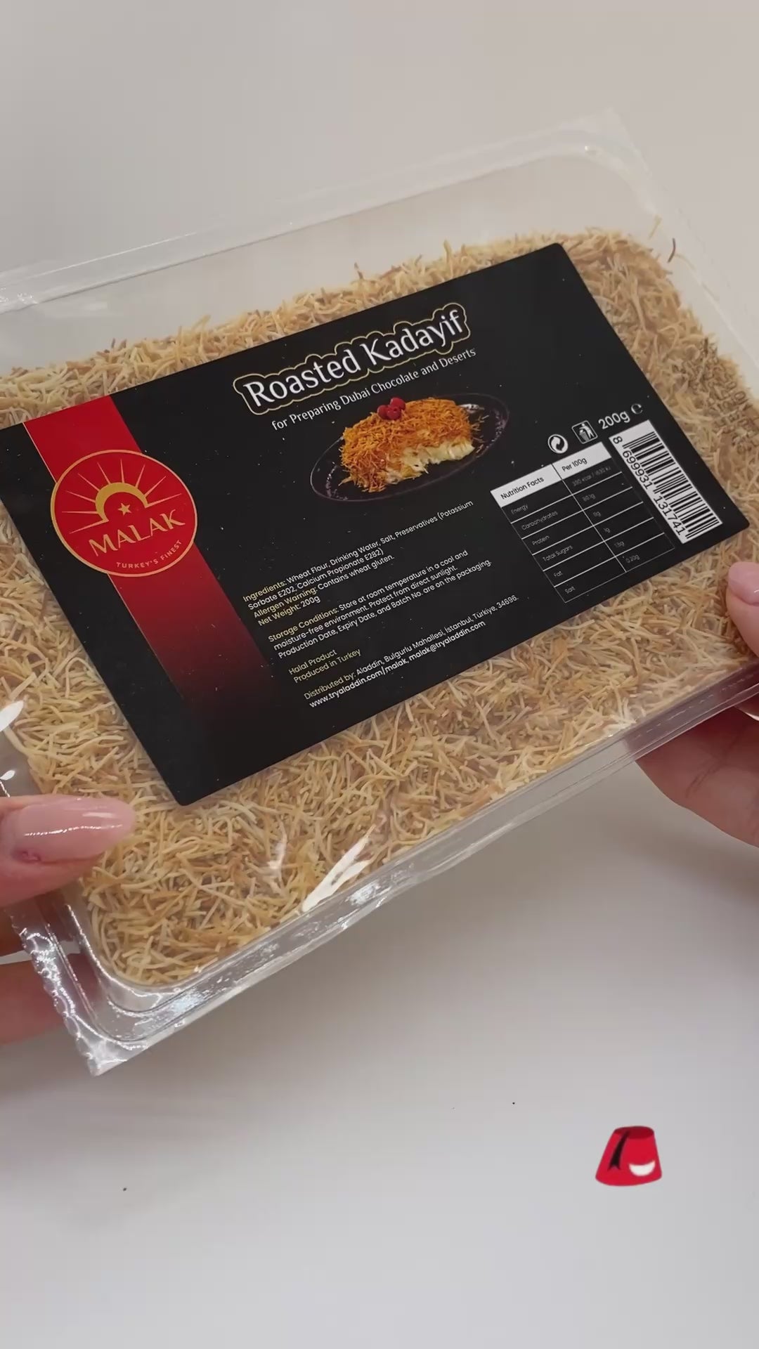 Kadayif rôti pour préparer le chocolat de Dubaï et les desserts 200g