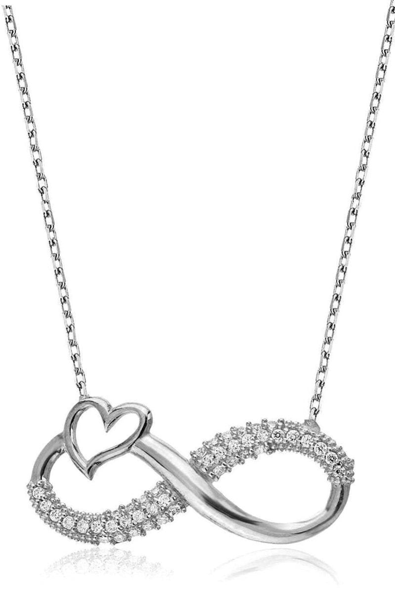 Taki | Silver Heart Infinity Necklace Eternal Love Necklace Valentine Gift - TryAladdin