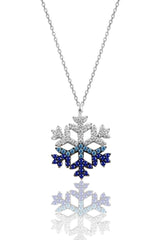 Taki | Silver Plated Transitive Colorful Stone Snowflake Necklace - TryAladdin