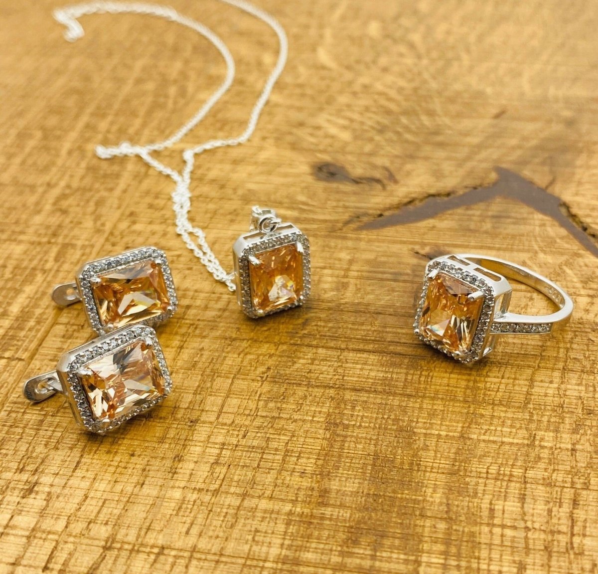 Women's Citrine Stone Jewelry Set - TryAladdin