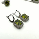 Women's Peridot Stone Silver Set - TryAladdin