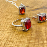 Women's Ruby Stone Jewelry Set - TryAladdin