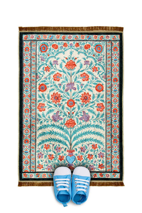 Bursa Ipek | Black Velvet Children's Prayer Rug - TryAladdin