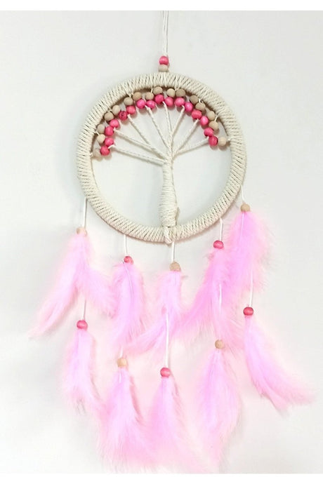 Pink Bird Furry Life Tree Dream Catcher Wall Ornament - TryAladdin